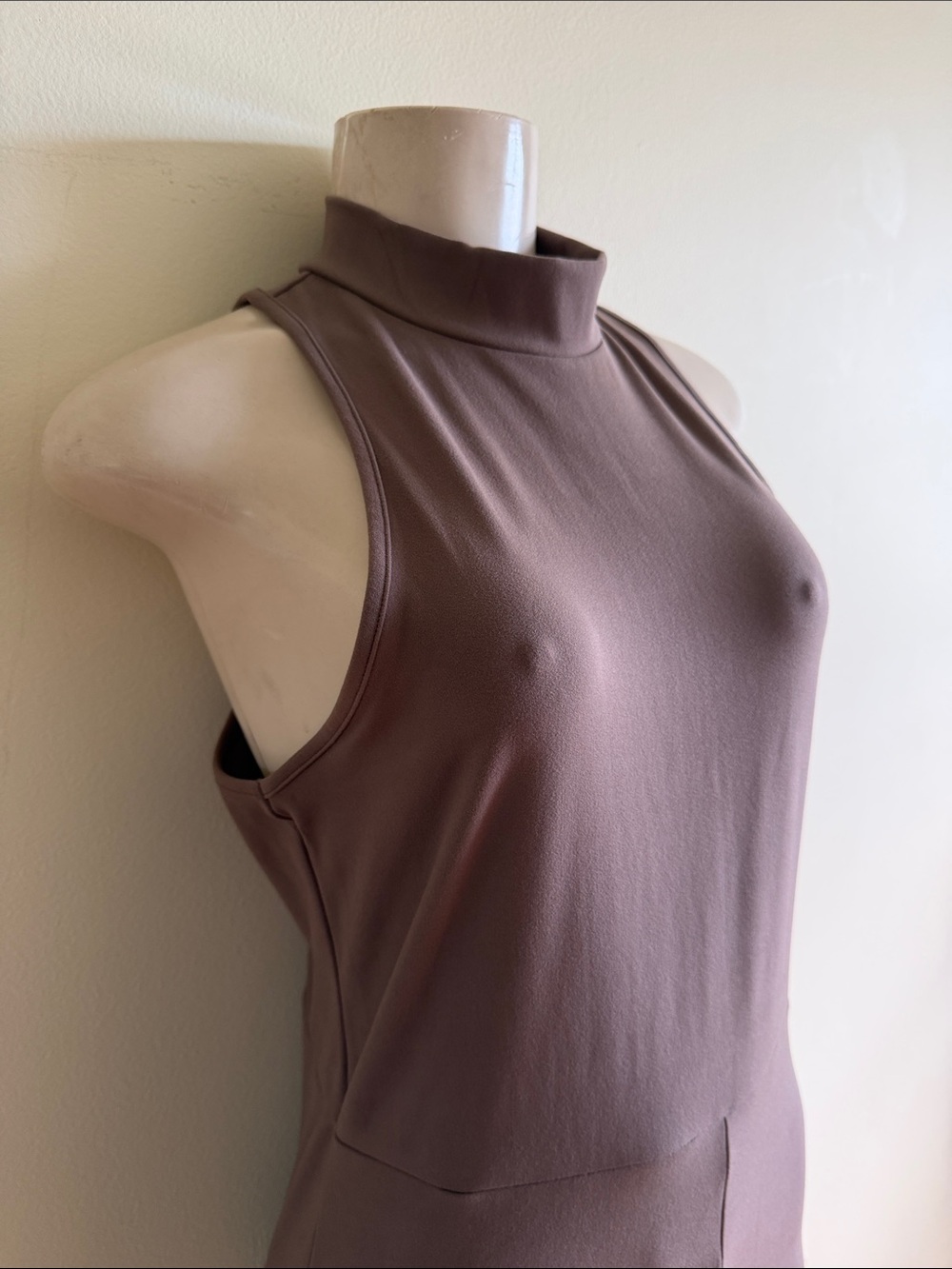 Sleeveless High-Neck chocolate Brown Jumpsuit